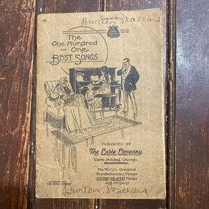 The One Hundred & One Best Songs Piano Sheet Music Book 1913 Cable Company
